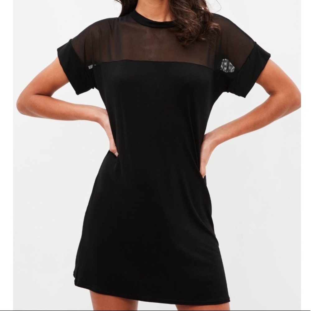 🆕 Black Mesh T-shirt Dress